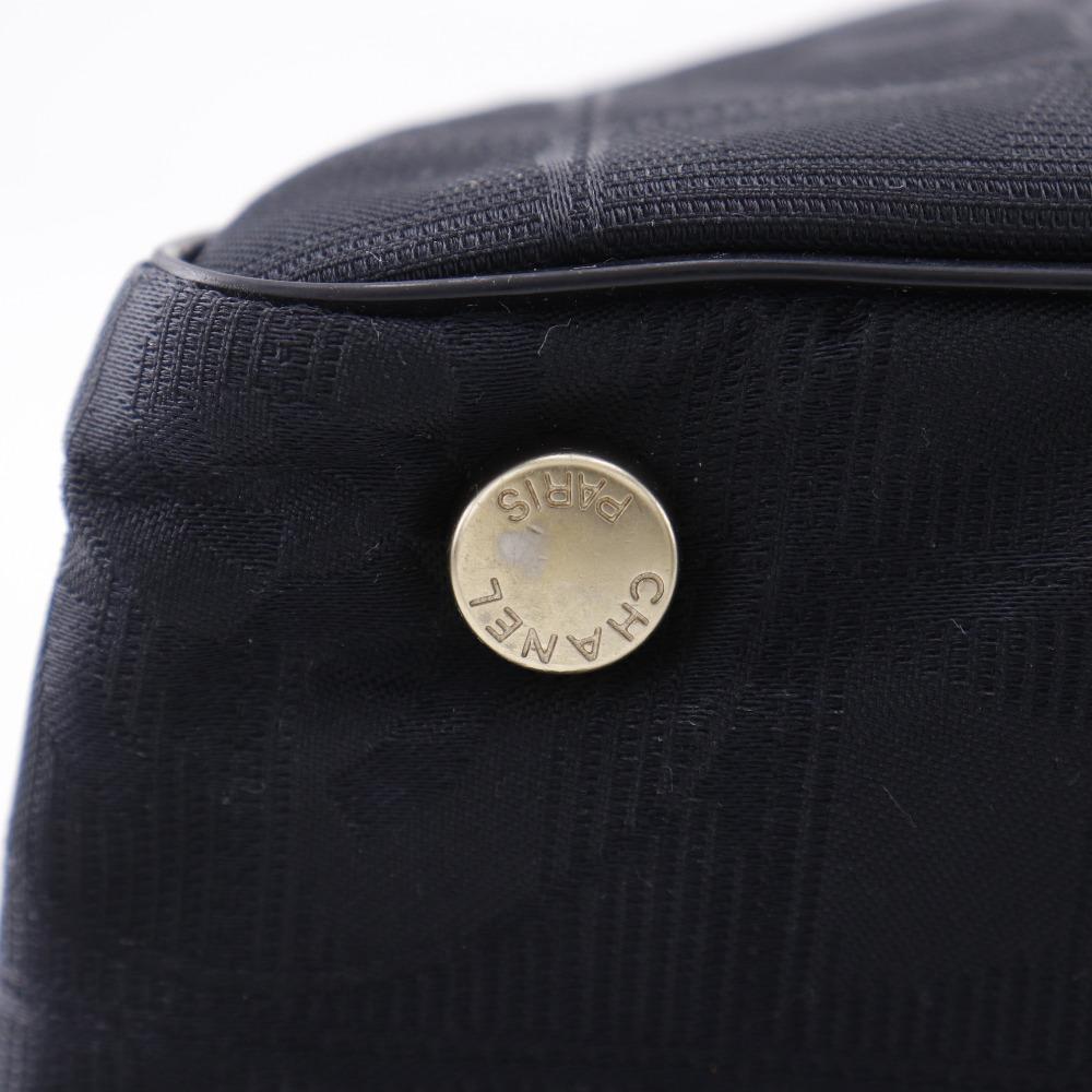 CHANEL Tote MM Tote Bag A15991 New travel line black Nylon canvas Women Used