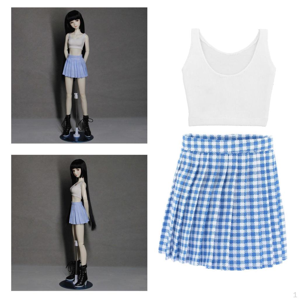 Clothes Pleated Skirt Plaid Cloth Clothing 1/3 DIY Outfits Casual Handmade Girl