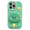 3D Schattige Dinosaurussen Verbergen Make-up Spiegel Hoesje voor IPhone 16 Promax 15 14 13 Pro Plus Cartoon Schokbestendig Achterkant Hoesje