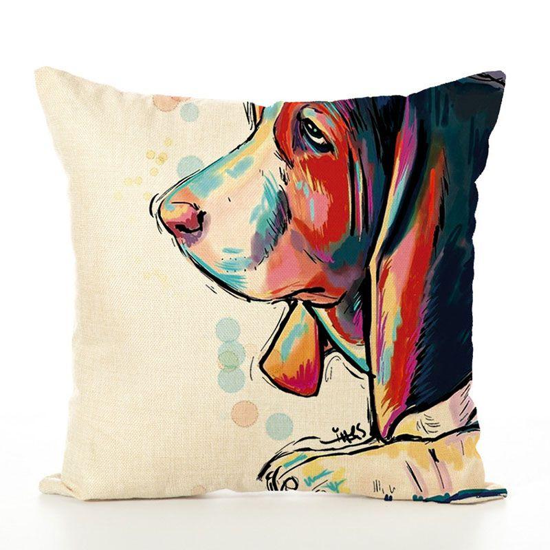 Pet Cute Dog Pillow Case Throw Pillow Cover Sofa Cushion Cover Home Office Decor