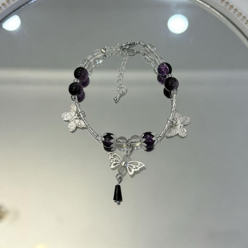 

Модный браслет из хрустальных бусин в китайском стиле для женщин и девочек, милый браслет с подвесками-бабочками, перьями и кисточками, украшение для вечеринки и свадьбы A8