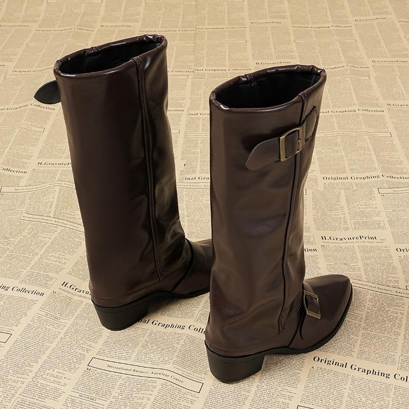 Fashion Trouser Leaf Boots Women's 2025 Autumn New Retro Fashion Versatile Skinny No Knee Plus Size Thin Boots