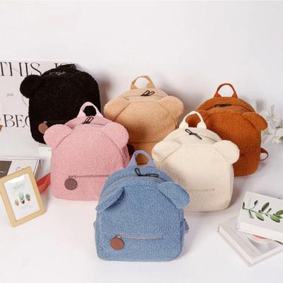 Plüschbär Rucksack Damen Süße Reise Tasche Niedlicher Cartoon Rucksack Geschenktasche Modisch Freizeit Kleiner Bärenohr Rucksack