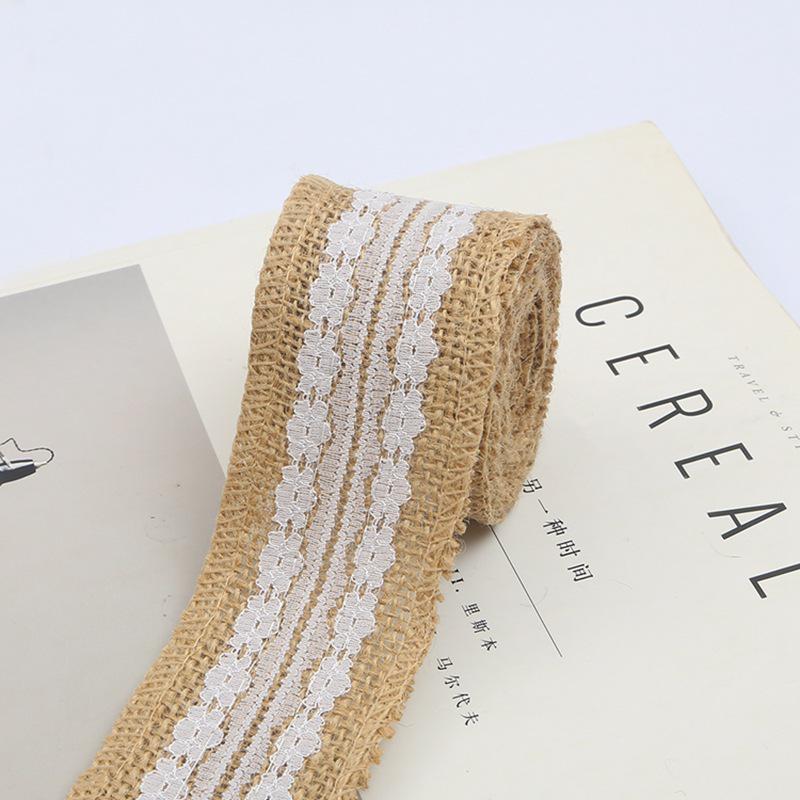 Colored Lace Burlap Roll for DIY Crafts, Handmade Packaging, and Vase Decoration.