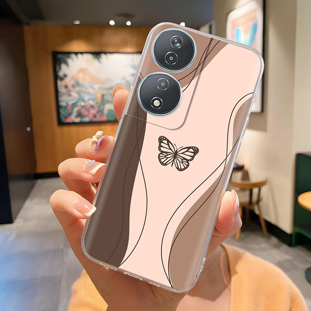 Für Honor 90 Smartphone Hülle Niedlicher Panda Weiche Silikonhülle Für Honor 90Smart CLK-NX1 Mode Transparente Abdeckung Coque Fundas