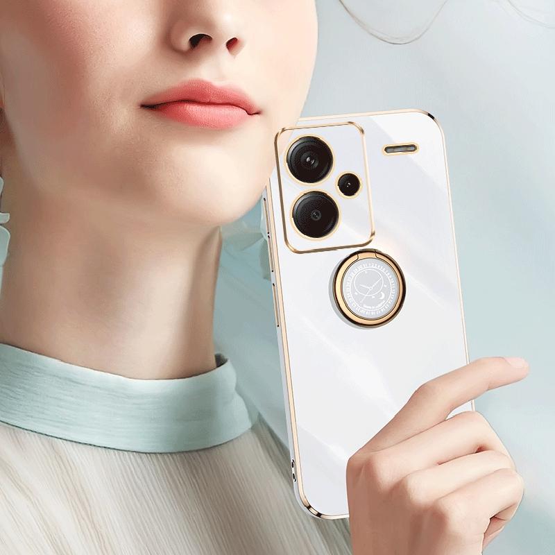 XINLI For Xiaomi Redmi Note 13 Pro+ 5G Case with Ring Kickstand TPU Phone Back Cover