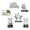 Adorable Animal Alloy Brooch Featuring Creative Rabbit And Hamster Designs For Students Fashionable