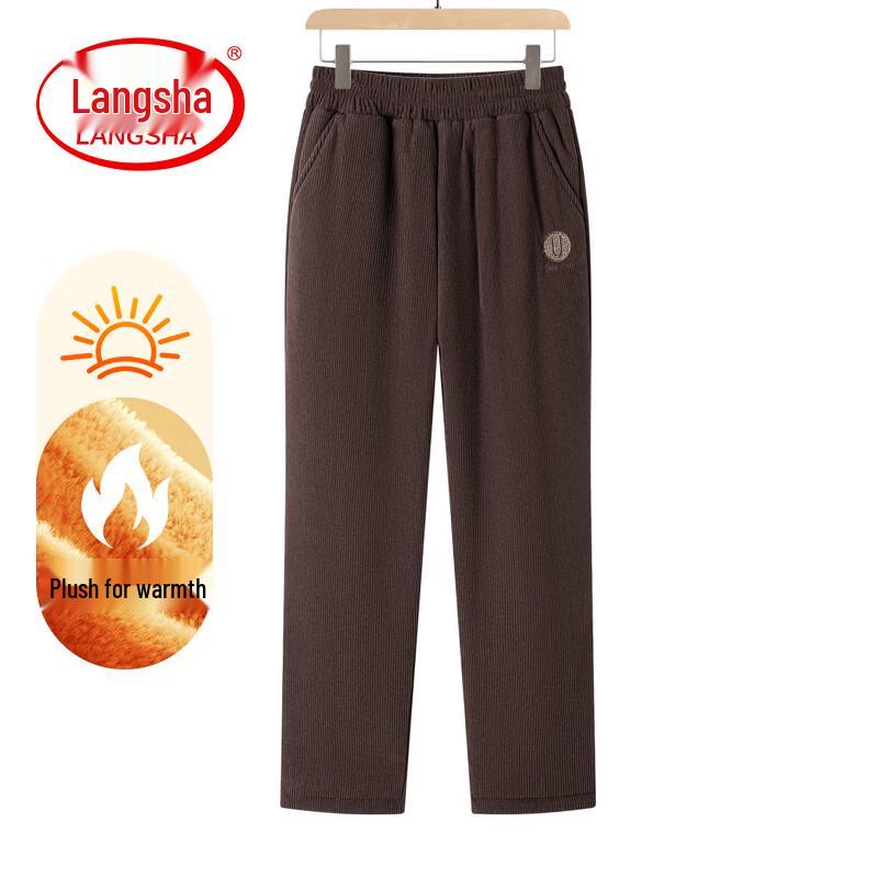 LangSha Women s Corduroy Winter Plus Velvet Loose Cotton Pants 2XL