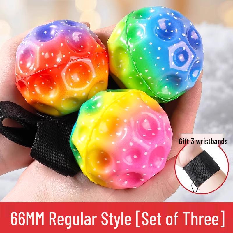 Luminous Moonstone Rubber Reaction Ball with Rope for Children