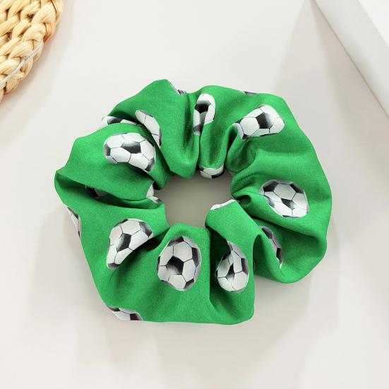 Hair Tie Soccer Themed Pattern Large Size Hair Rope High Elasticity Ponytail Holder Sports Hair Accessories