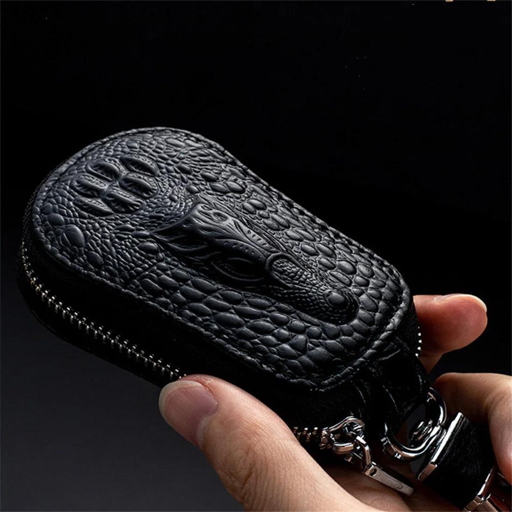 Leder Schlüsseletui für Autoschlüssel Geldbörse Tasche Schlüsselhalter Organizer Beutel Schlüssel Organizer Große Kapazität Reißverschluss Schlüsseletui Tasche