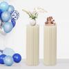 Foldable Cardboard Flowers Stand 2 PCs Cylinder Dessert Table with PVC Boards for Wedding Party Decor Load 110 Lbs (39.37in H)