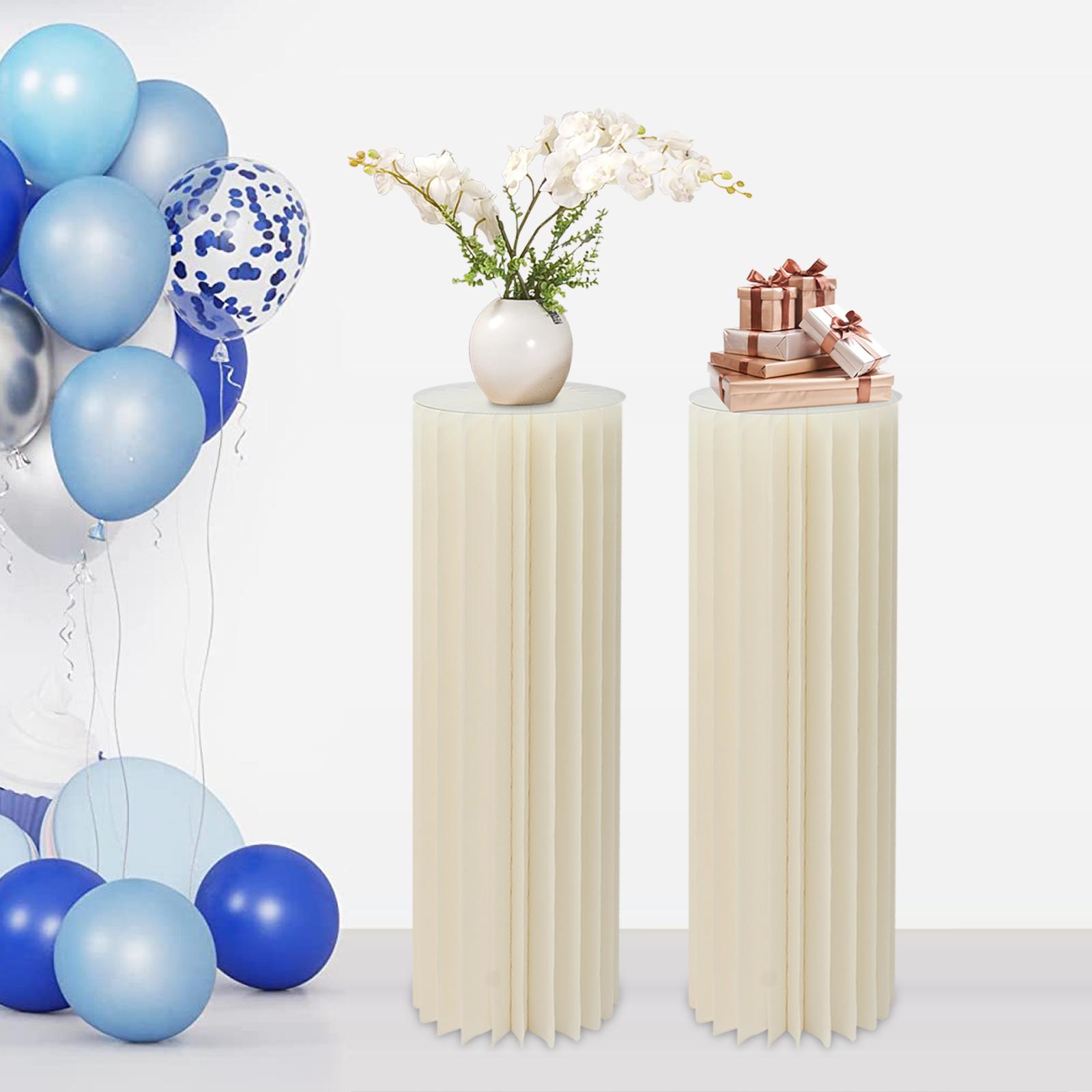 

Набор из 2 складных картонных подставок для центральных элементов, цилиндрические колонны для демонстрации цветов, свадебный декор для вечеринок своими руками, многоразовые подставки для растений