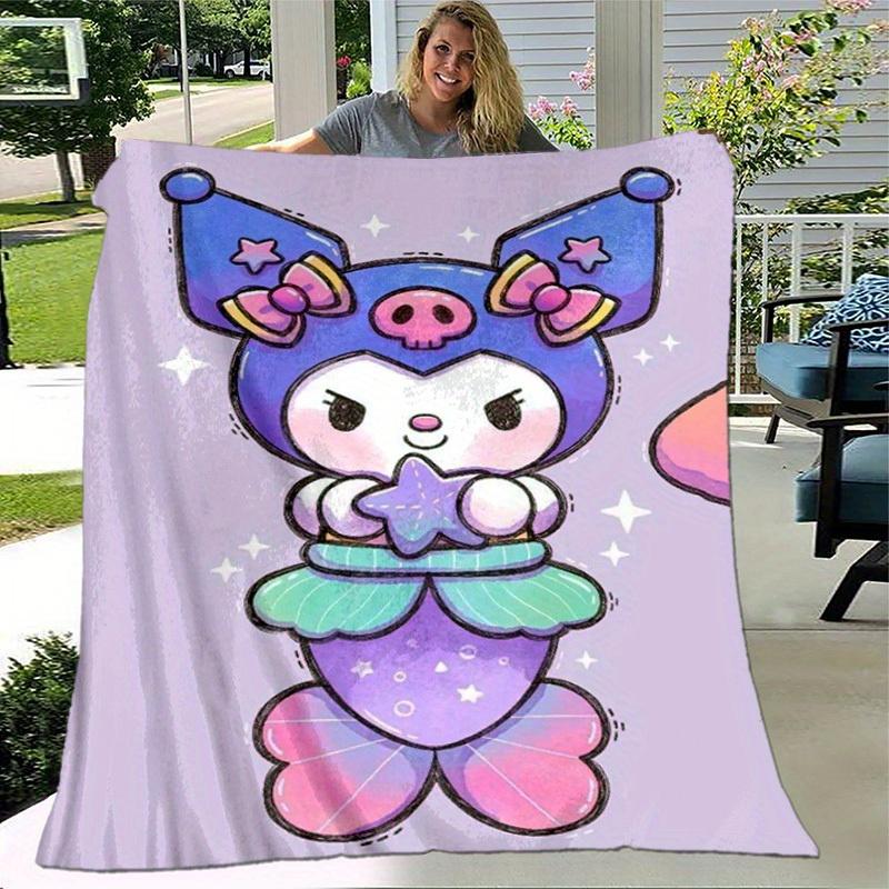 1pc. Cute Kawaii Meowth Cat Print Blanket - Perfect for Home, Office, Outdoor Use & G