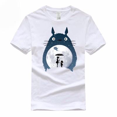 Tricou din bumbac Hayao Miyazaki Totoro Mărimea Euro 100 Tricou casual de vară cu mânecă scurtă cu decolteu