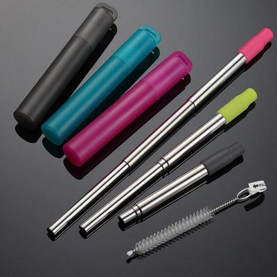 3 adet/takım Yeniden Kullanılabilir Metal Saman Katlanabilir Paslanmaz Çelik Pipetler Taşınabilir Teleskopik pipet Seti YSX
