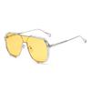 Fashion Double Beam Large Frame Polygonal Sunglasses Fashion Concave Style Sunglasses 31758