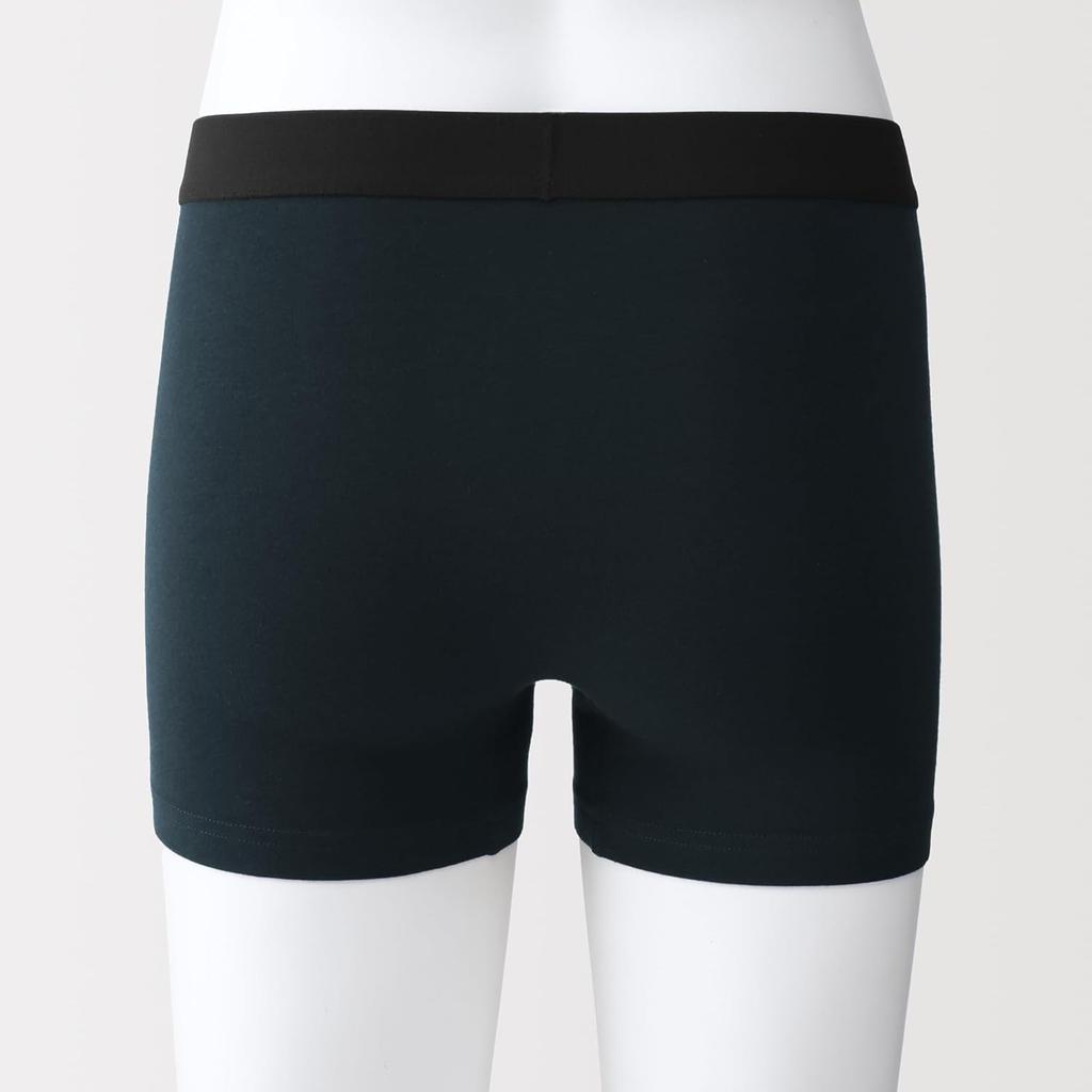 MUJI Cotton Jersey Boxer Closed Dark Size M Men's Briefs, Front, FA19BA6S, Navy,