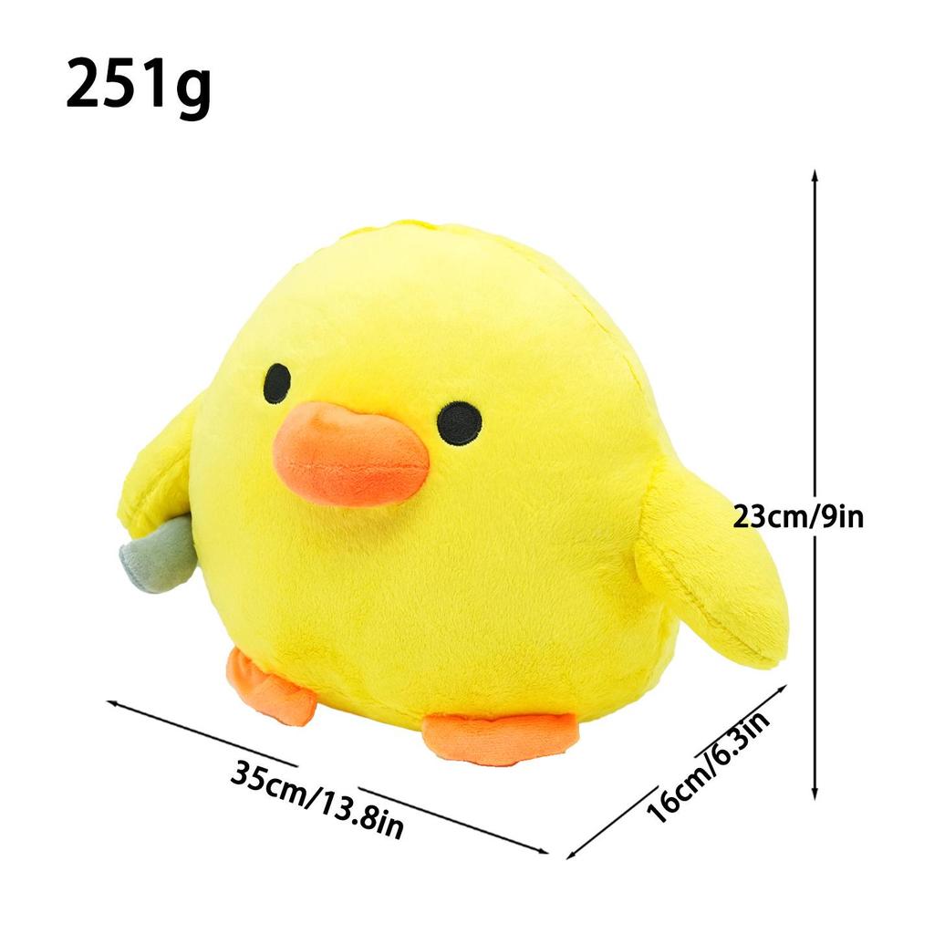 Adorable Plush Duck with Knife - Soft Cartoon Pillow