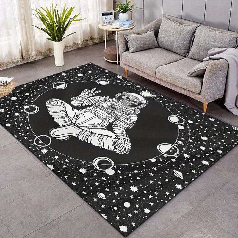 Astronaut in Space Rug for Futuristic Living Areas - Sci-Fi Carpet, Cosmic Design, Modern Home Decor Skid resistant carpet