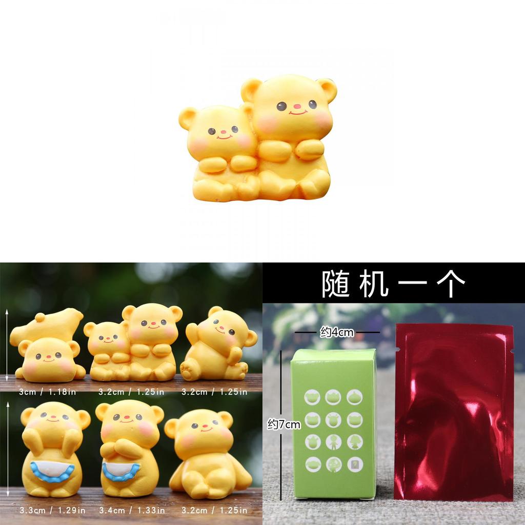 Yellow Cartoon Bear Resin Desk Decor With Cute Design For Kids And Collectors