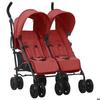 VidaXL Double Stroller, Steel Red