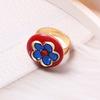 Simple Elegant Drip Oil Ring Round Heart Adjustable Ring Zinc Zinc Alloy Flower Open Ring  Date Night