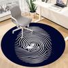 1PCFingerprint Spider Office Round Area Rug,  Mat Suitable For Office, Under Office Chairs Bedroom Living Room Home Decor, Room Deco