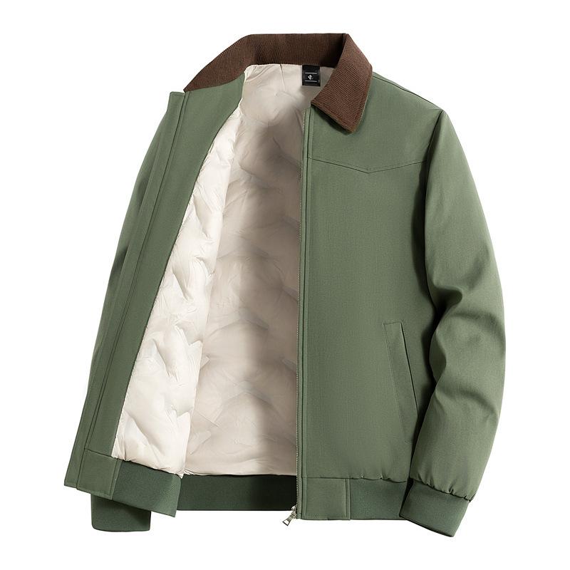 Di Yu Shen Long Men's Anti-Wrinkle Winter Down Jacket - White Duck Down Lapel, Cold-Resistant, Casual and Loose Outerwear.