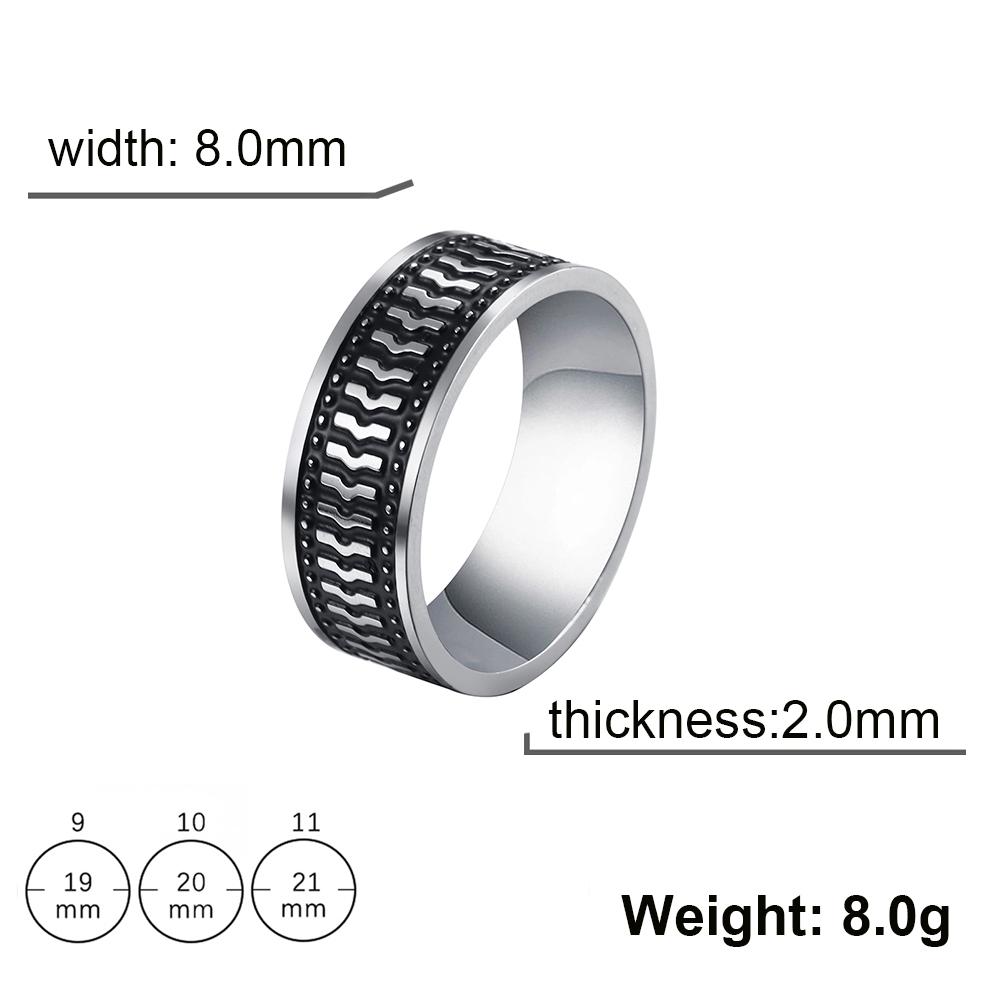 Stainless Steel Ring for Men Women 8MM Wide Geometric Casual Finger Rings Jewelry Wedding Gift for Lover
