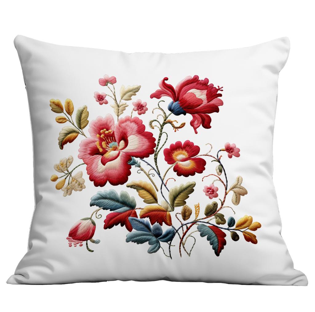 Spring and Summer Imitation Embroidered Flower Pillowcase Home Sofa Living Room Pillowcase New Style Pillowcase