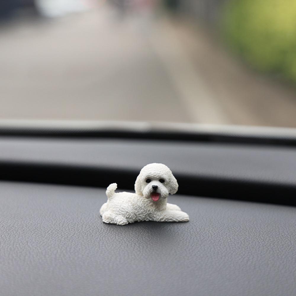 Resin Crafts Mini Animal Ornament Simulation Dog Action Figures Poodle Dog Figures  Birthday Gift