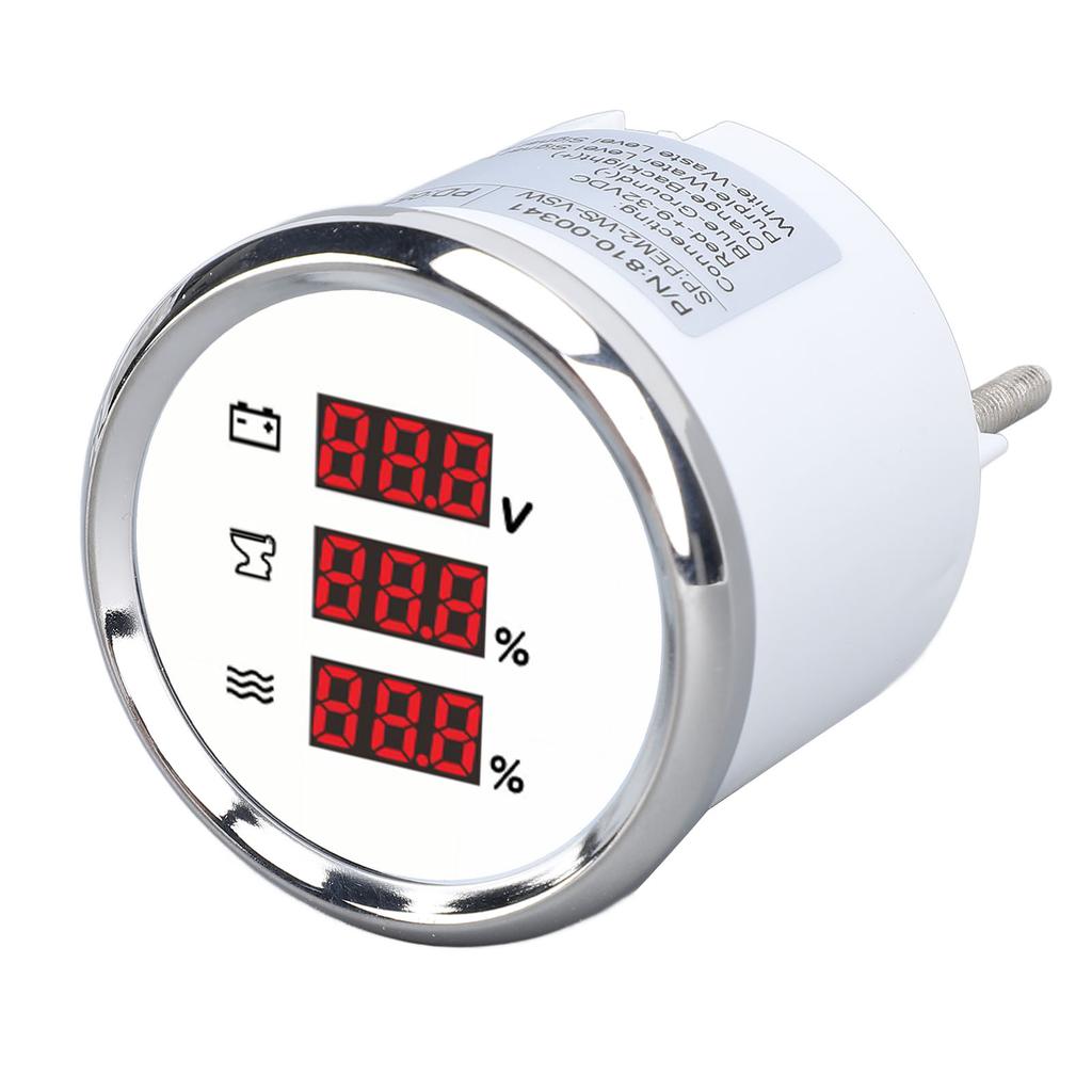 52mm Digital Voltage Sewage Water Level Gauge Waterproof Red Backlight Secure Connection Sewage Water Level Voltmeter