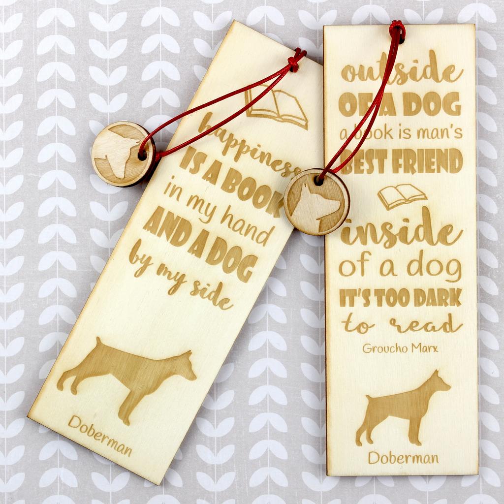 Dobermann, Doberman Pinscher, Dobie – Dog bookmark, personalized bookmark – Design 01 | Art-Dog