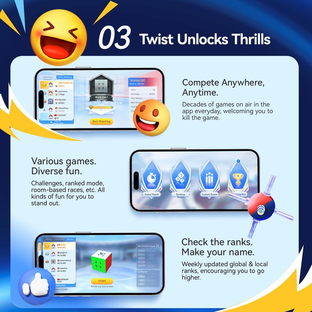 GAN 356 i Carry E Smart 3x3 Magnetic Cube for Authentic Product with Station App Smartphone Easy to Magic Cube for Magnetic Cube Puzzle for Kids and