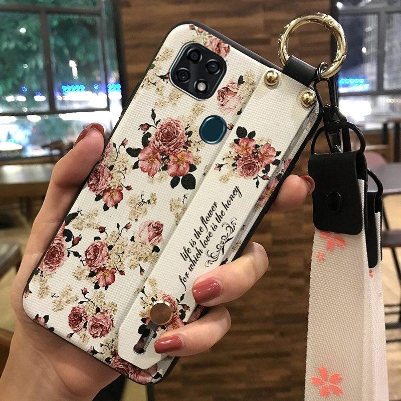 Anti-knock Kickstand Phone Case For ZTE Blade V2020 Vita/Blade20 Smart/10 Smart Protective Flower Ring Back Cover