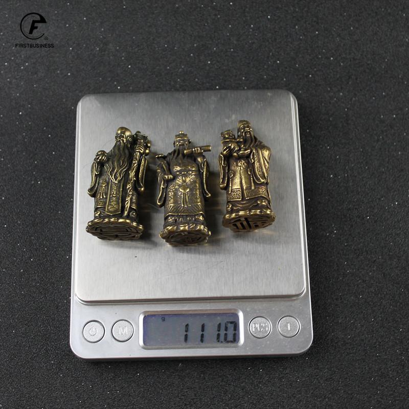 Pure Copper Fulu Shou Three Immortals Home Decorations Hollow out Lucky Star Longevity Star Antique Miscellaneous Handheld Coppe