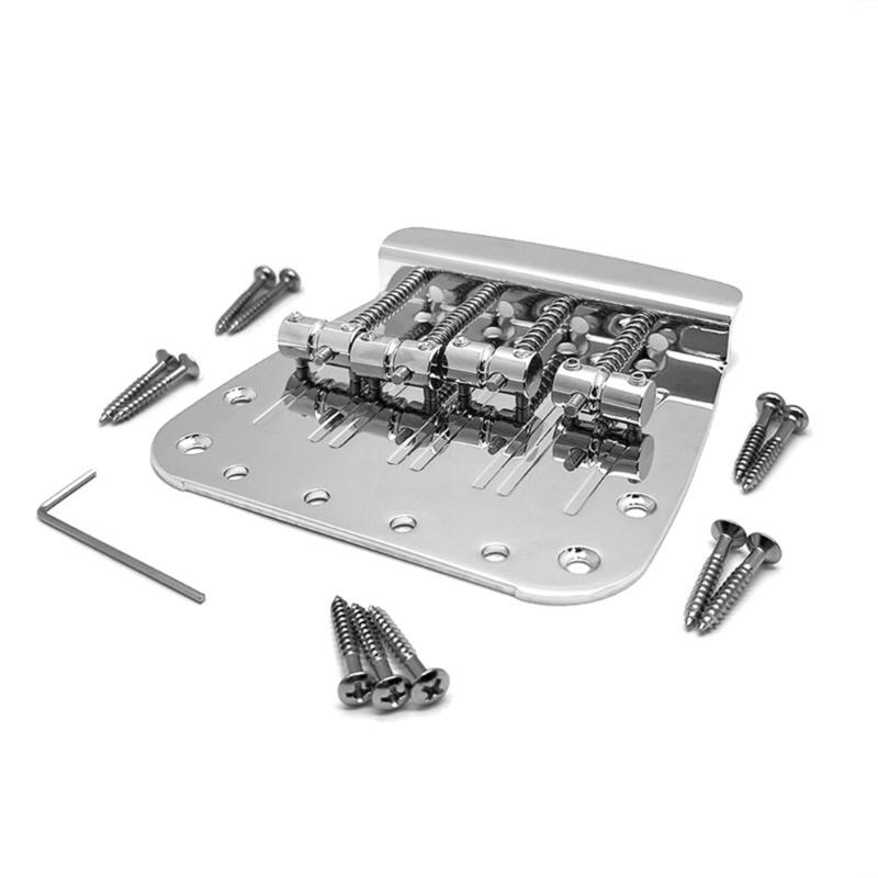 

High Performances 4 String Bass Guitar Bridge With 17.5mm String Spacing T Shape Electric Bass Bridge For Stable Tuning 1