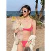 Women High Waisted Monokini Bikini Set Halter Neck Push Up Sexy Two Piece Swimsuit Bohemian Macrame Detail