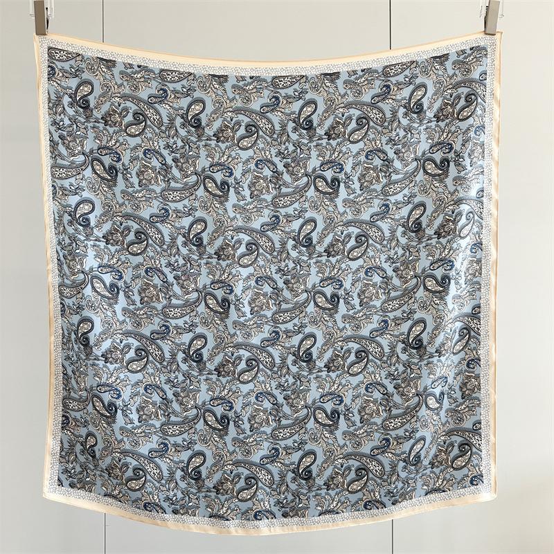Silk scarf women's spring and autumn Korean version versatile 91 plain crepe satin square scarf mulberry silk silk scarf with shawl