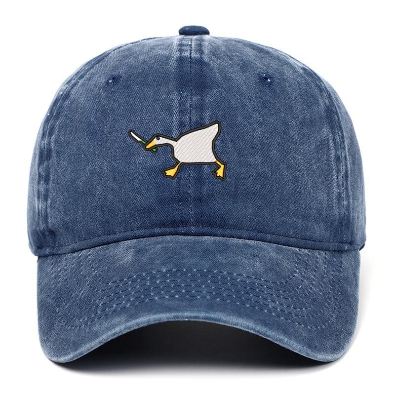 Embroidered Baseball Cap With Goose Pattern For Uninsex Casual And Fashionable City Style Duckbill Cap