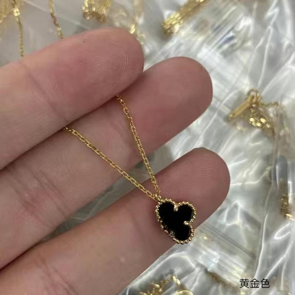 V Gold Four-leaf Clover Plated 18K Gold Necklace with Jewelry Women's High Version White Fritillary Rose Gold Pendant Light Luxury Niche