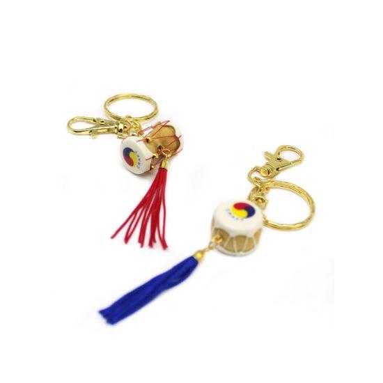 Korean Traditional Wooden Janggu Drum Keychain Set 10 Pieces