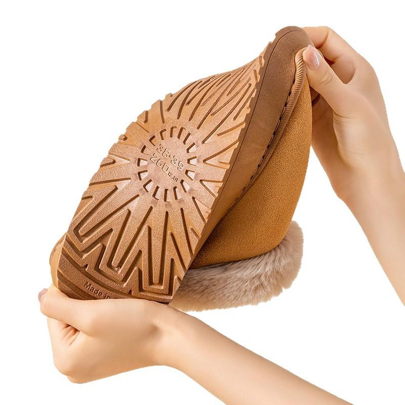 Winter Women Shoes Snow Boots Fluffy Plush Faux Fur Soft Slippers Outdoor Indoor Comfortable Warm Home Men's Shoes