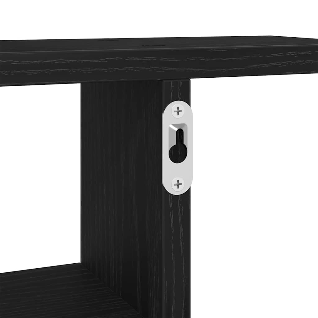 Wall Shelves 2 Pcs Black Oak Effect 38 X 12 X 38 Cm Engineered Wood