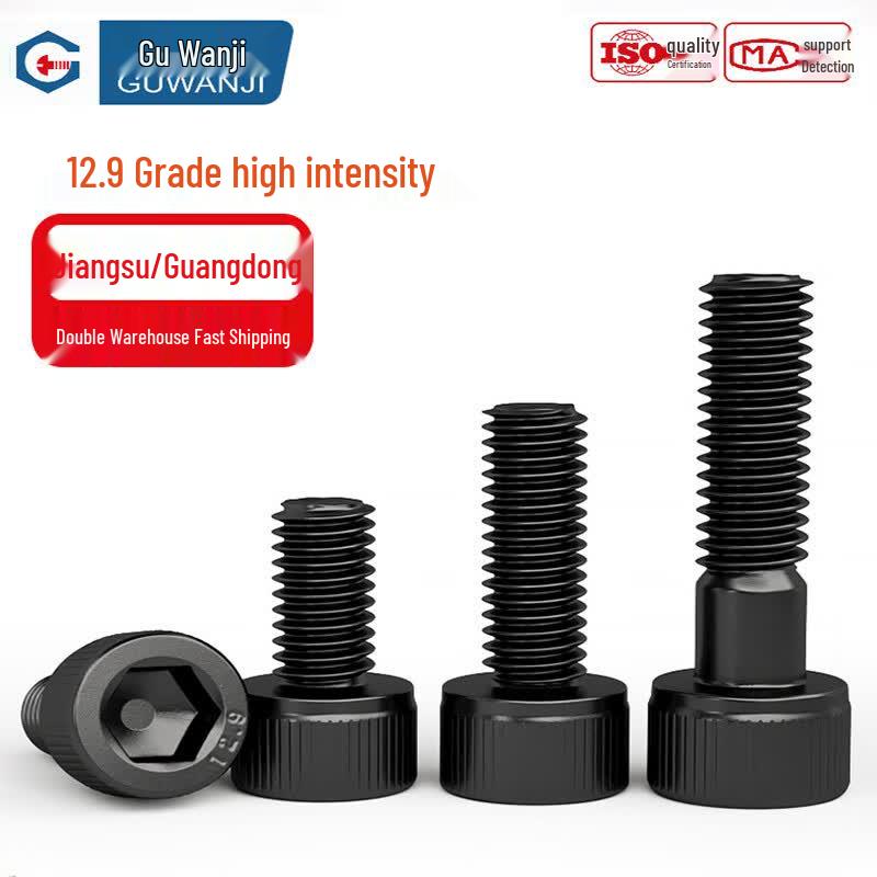GUWANJI Grade 12.9 Blackened Alloy Steel Hex Socket Cap Screws
