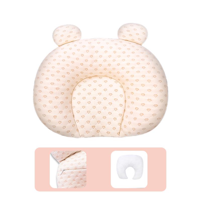 Colored Cotton U-Shaped Little Bear Baby Pillow - Breathable Latex for Newborns, Suitable for All Seasons.