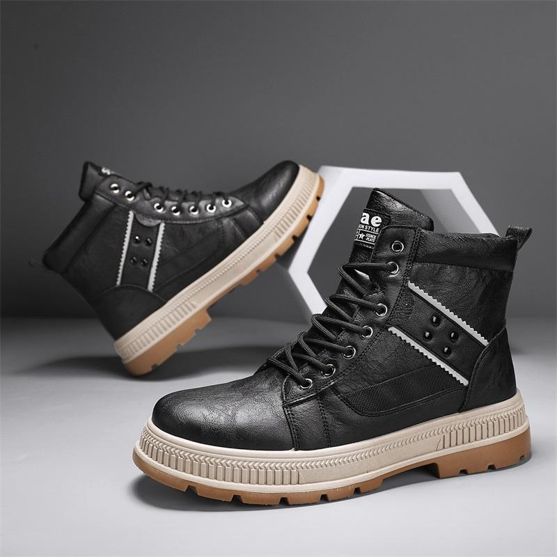 WinterBoots Men Casual High Top Shoes Sneakers Motorcycle Roman Ankle Boots Men British Style Outdoor Sneakers Punk Botas Hombre