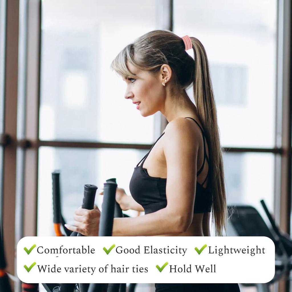 20 Stück Dicke Dehnbare Langlebige Haargummis, Kein Ziepen Nylon-Zopfgummis für Damen & Mädchen, Ideal für Dünnes Langes Lockiges Haar