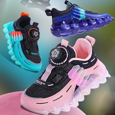 28-39 botões de rotação líquida das crianças sapatos esportivos meninos basquete sapatos esportivos meninas sapatos esportivos